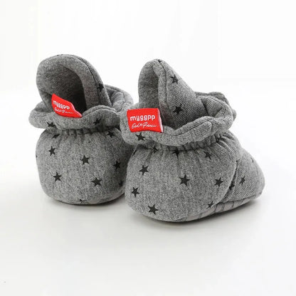 Meckior New Baby Socks Shoes Star Toddler First Walkers Booties Cotton Comfort Soft Anti-slip Warm Infant Baby Boy Girl Shoes