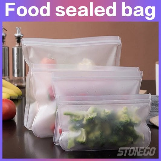 EVA Food Preservation Bag Refrigerator Food Storage Bag Fruit and Vegetable Food Sealing Bag Reusable Stonego Preservation Bag