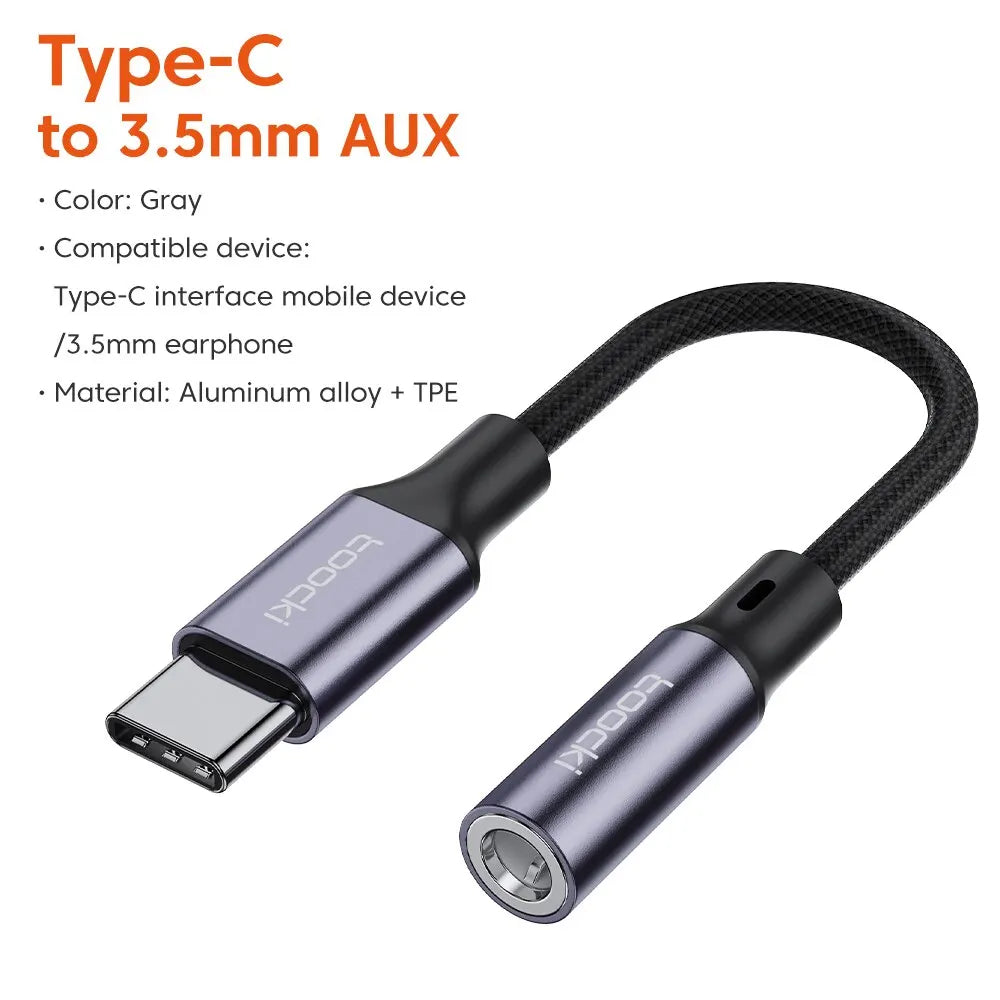 USB Type C 3.5 Jack Earphone Adapter USB C to 3.5mm Headphones AUX Audio Cable For Huawei P30 Xiaomi Mi 10 9 Es