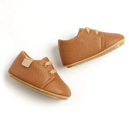 Meckior Baby Shoes Retro PU Leather Boy Girl Shoes Toddler Rubber Sole Anti-slip First Walkers Unisex Newborn Moccasins