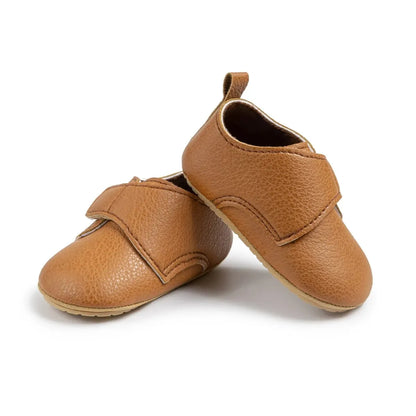 Meckior Baby Boys Girls Shoes Rubber Sole Anti-Slip Classic Pu Leather Toddler Shoes First Walking Flat Lazy Infants Crib Shoes