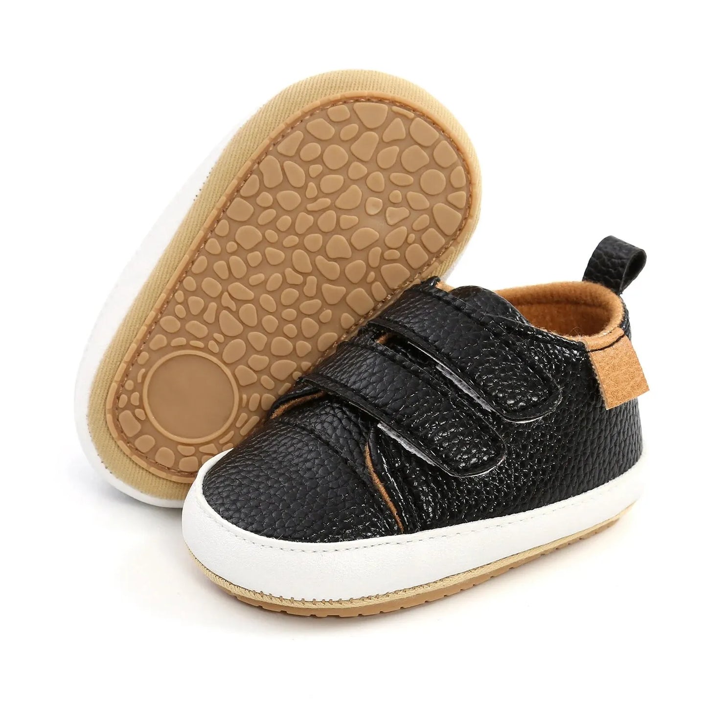 Meckior Baby Boys Girls Shoes Classic Unisex PU Leather Toddler Rubber Sole Anti-slip First Walkers Infant Moccasins Baby Shoes