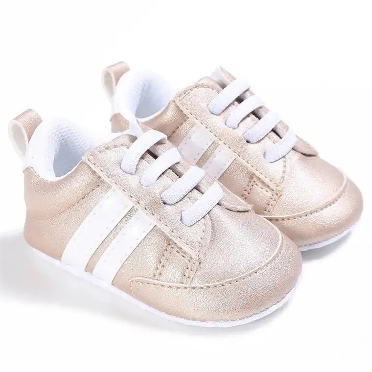 Meckior Baby Sneakers Classical Sport Soft Sole PU Leather Shoes Streaks Multi-Color First Walker Newbor Baby Boy Girl Shoes