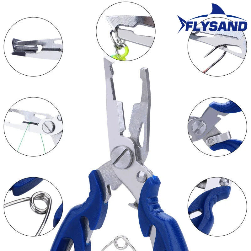 Fishing Plier Scissor Line Cutter Hook Remover Split Ring Opener Cutting Tongs Multifunction Scissors Fishing Accessories