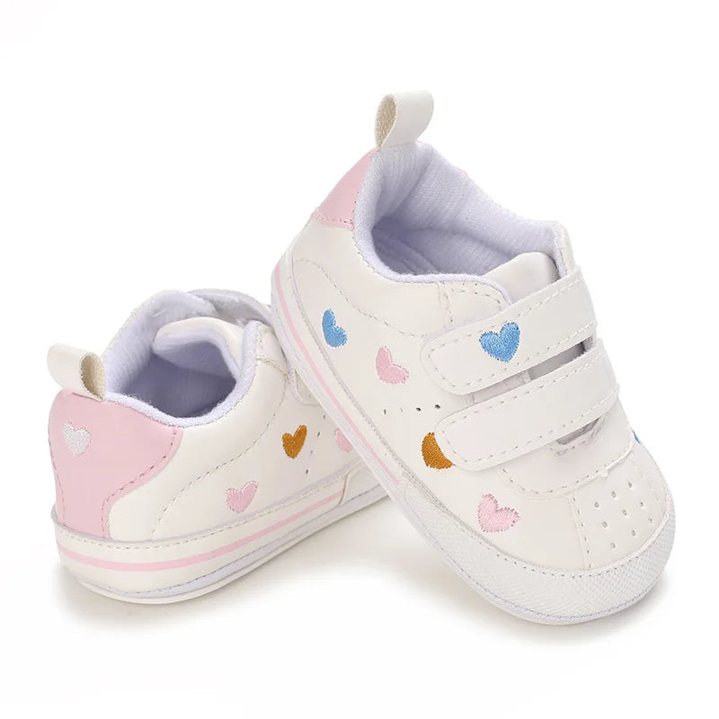 Meckior New Baby Boy Girl Shoes PU Leather Sneakers Rubber Bottom Non-slip Lightweight First Walker Crib Shoes 0-18 Months