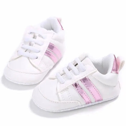 Meckior Baby Sneakers Classical Sport Soft Sole PU Leather Shoes Streaks Multi-Color First Walker Newbor Baby Boy Girl Shoes