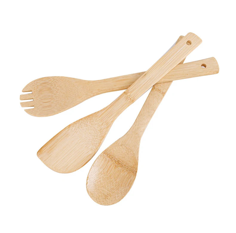 Alishan Cookware Set Bamboo Spatula Spoon Wholesale Non-stick Frying Pan Spatula Bamboo Spatula Cookware Laser