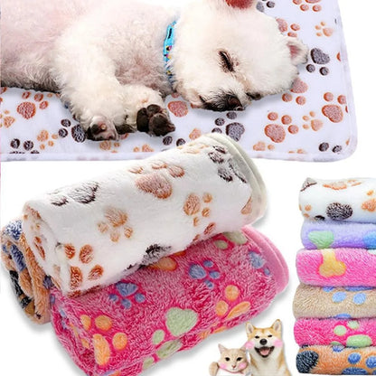 Soft Fluffy High Quality Pet Blanket Cute Cartoon Pattern Pet Mat Warm and Comfortable Blanket for Cat Dogs