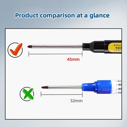 45mm Deep Hole Long Nib Head Markers Deep Drill Hole Long Nib Scriber Multifunction Mechanical Carpentry Colorful Marker Pen