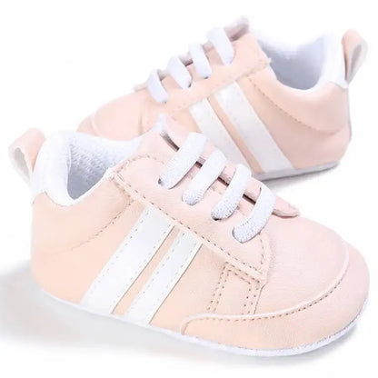 Meckior Baby Sneakers Classical Sport Soft Sole PU Leather Shoes Streaks Multi-Color First Walker Newbor Baby Boy Girl Shoes