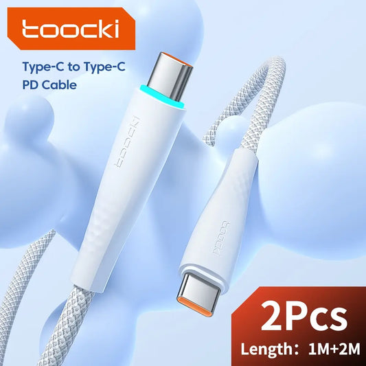 2 Pack PD 60W 1m and 2m USB C To Type C Cable Fast Charging Charger Cable 2pcs For Macbook Huawei Xiaomi POCO Samsung