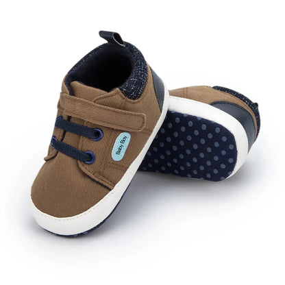 Meckior Baby Casual Canvas Sneakers High Gang Sports Baby Boys Girls Shoes Anti-slip Soft Sole First Walkers Crib Casual Shoes