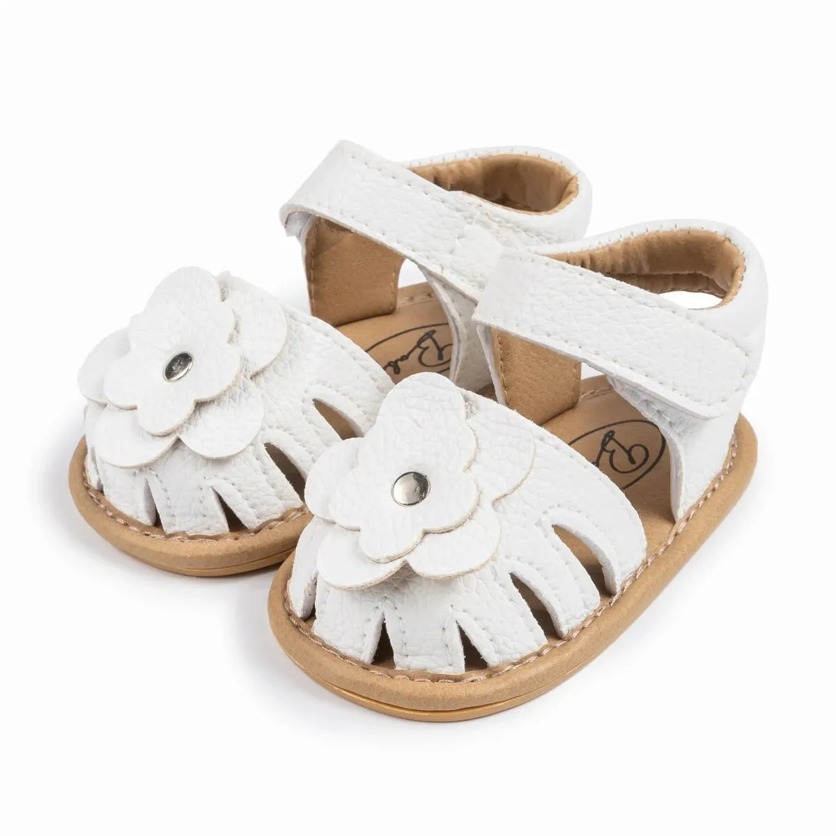 Infant Baby Girls Beach Sandals Flats and Soft Sole Non-slip Flower Princess Wedding Dress Walking Shoes for Newborn Baby