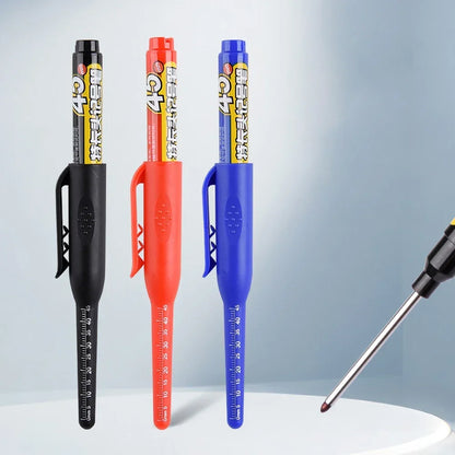 45mm Deep Hole Long Nib Head Markers Deep Drill Hole Long Nib Scriber Multifunction Mechanical Carpentry Colorful Marker Pen