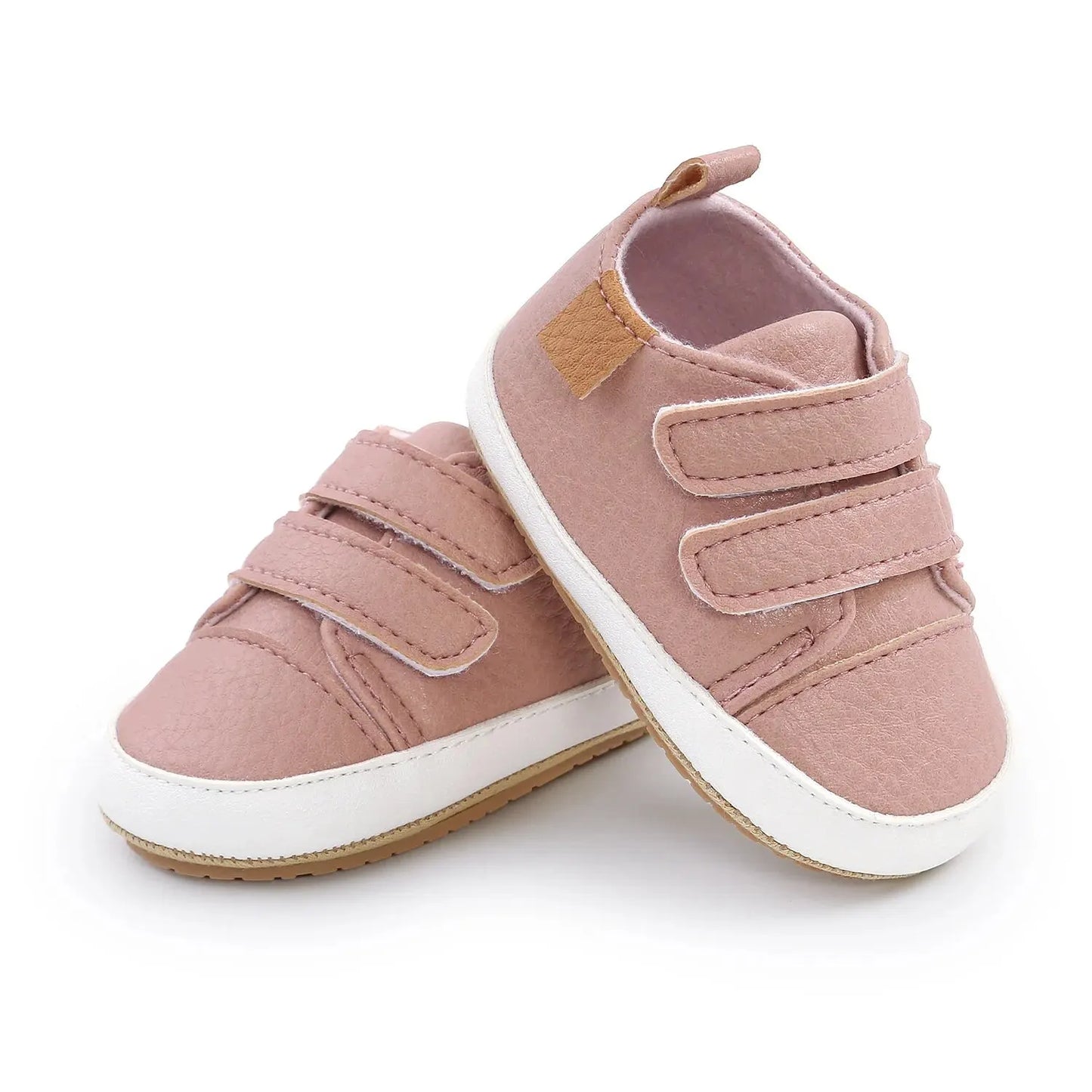 Meckior Baby Boys Girls Shoes Classic Unisex PU Leather Toddler Rubber Sole Anti-slip First Walkers Infant Moccasins Baby Shoes