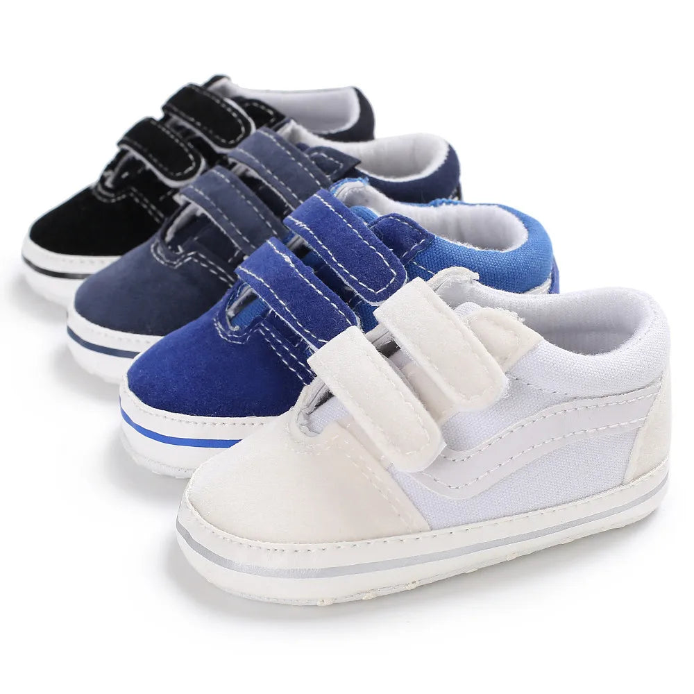 Meckior Baby Canvas Sneakers Classic Stripes Casual Baby Boy Girl Shoes Anti-slip Soft First Walkers Infant Baby Unisex Shoes