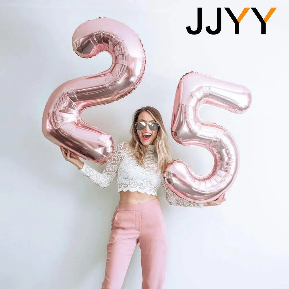 Foil Numbered Balloons 0-9 Balloons Birthday Wedding Birthday Decorations Supplies Anniversary Gift Party Decoration 32Inch 1PC