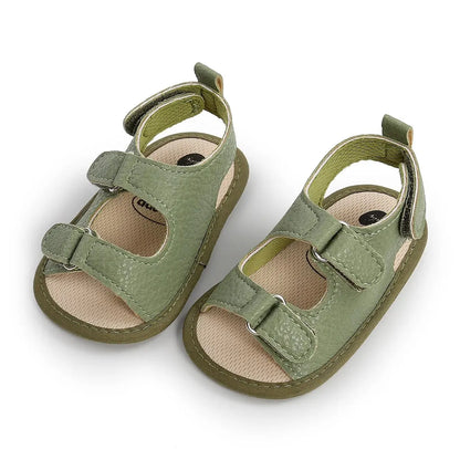 Meckior Summer Baby Sandals Baby Shoes PU Leather Rubber Bottom Sole Anti-Slip Infant First Walker Baby Boy Girl Sandals 0-18M