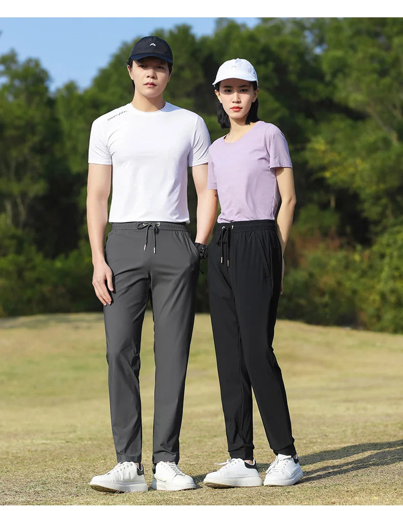 Summer Thin Ice Silk Couple Sports Pants Absorb Sweat Quickly Dry Comfortable and Breathable Men's Casual Sports Pants