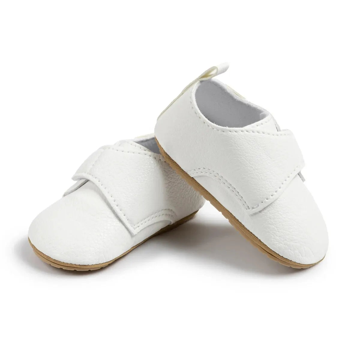 Meckior Baby Boys Girls Shoes Rubber Sole Anti-Slip Classic Pu Leather Toddler Shoes First Walking Flat Lazy Infants Crib Shoes