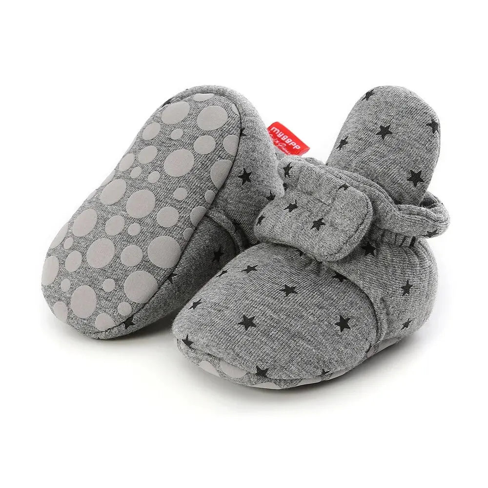 Meckior New Baby Socks Shoes Star Toddler First Walkers Booties Cotton Comfort Soft Anti-slip Warm Infant Baby Boy Girl Shoes