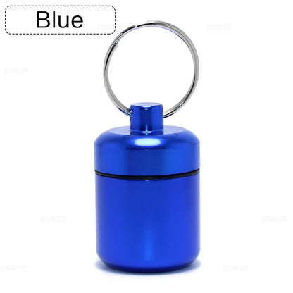 Aluminum Alloy Pill Keychain Holder Small Pill Box Pill Case Waterproof Pill Organizer Stonego Portable Pill Holder Keychain