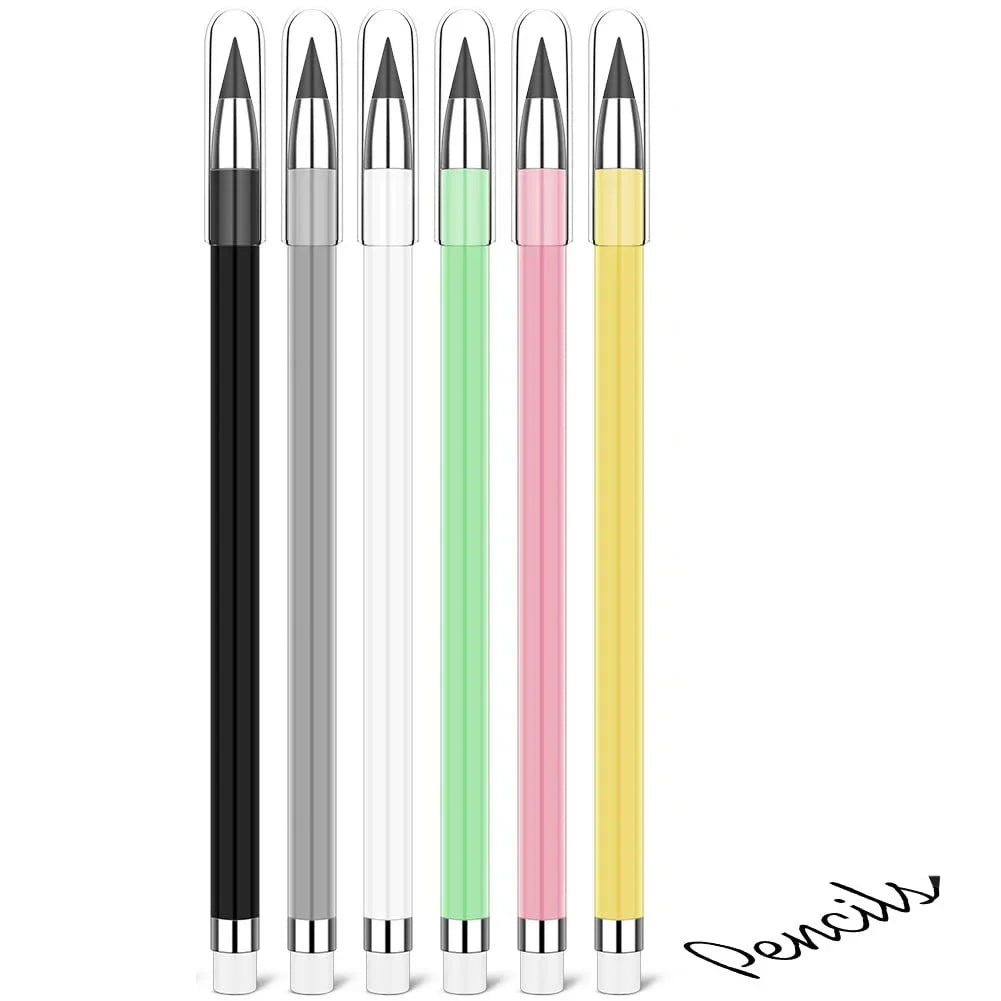 6/12/18pcs Inkless Pencil,Forever Pencil Reusable Everlasting Unlimited Pencil Writing Drawing Students Office School Supplies