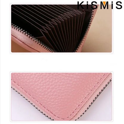 1PC Women Men Leather 26 Slots ID Credit Card Holders RFID Blocking Wallet Case Pocket Bag