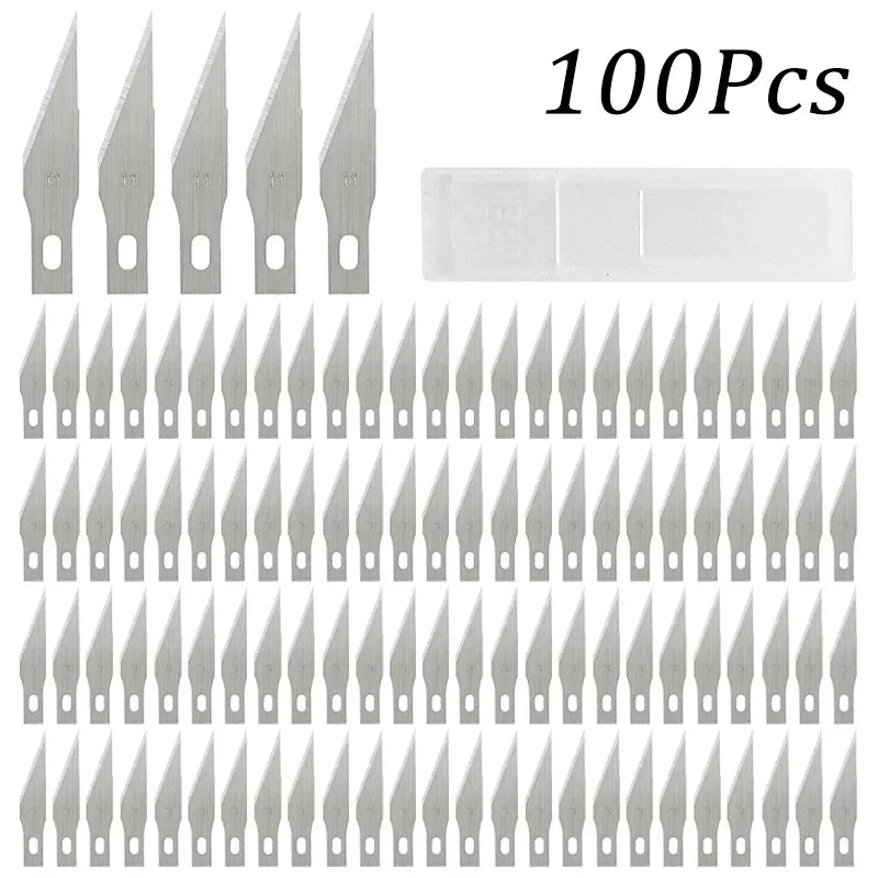 100/50/20Pcs Metal Scalpel Knife Engraving Knife Blades Wood Carving Knife Blade Replacement Surgical Sculpture Cutting Tools