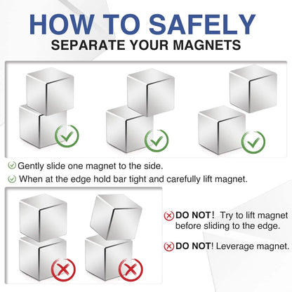 Cube Neodymium Magnets, Cube Rare Earth Magnet Small Magnets for Fridge, Whiteboard, Science, Crafts, Office and Locker Magnets