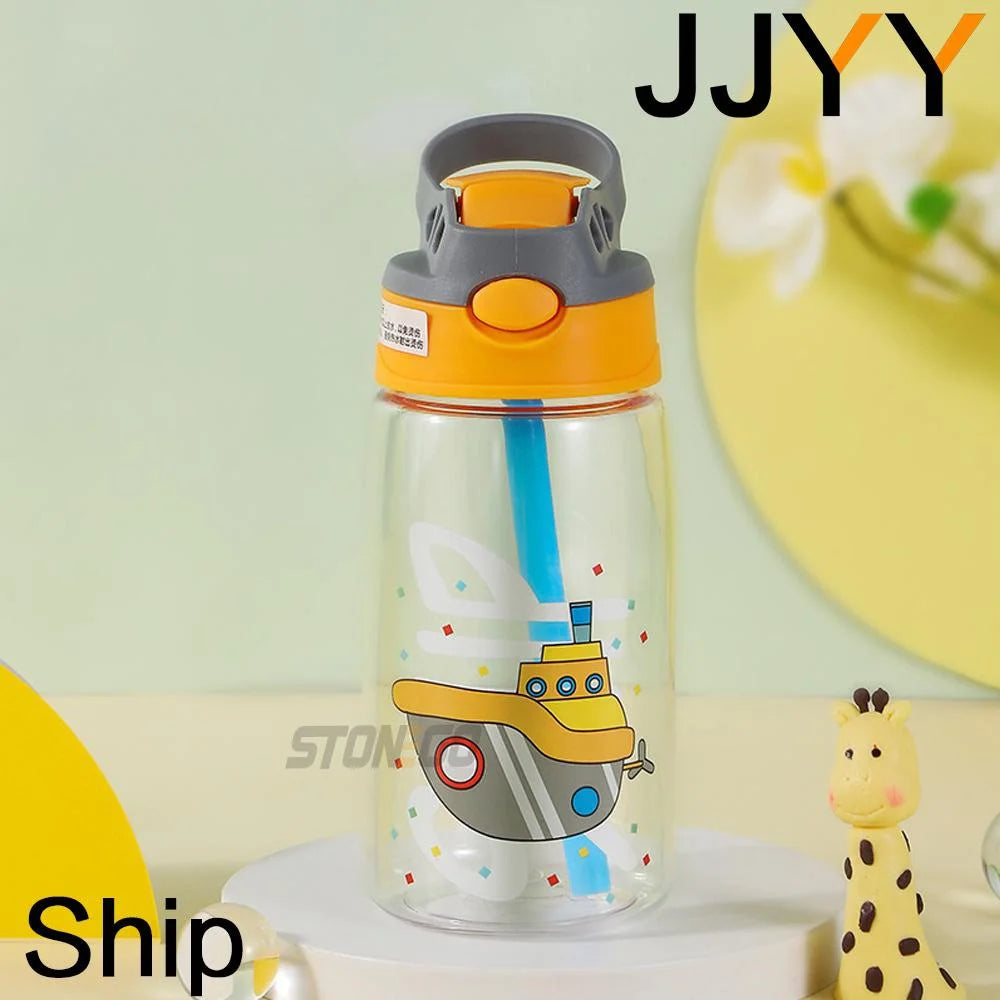 1PC Kids Water Sippy Cup Kids Water Bottle with Straw and Handle Portable Drinking Bottle Cup Children