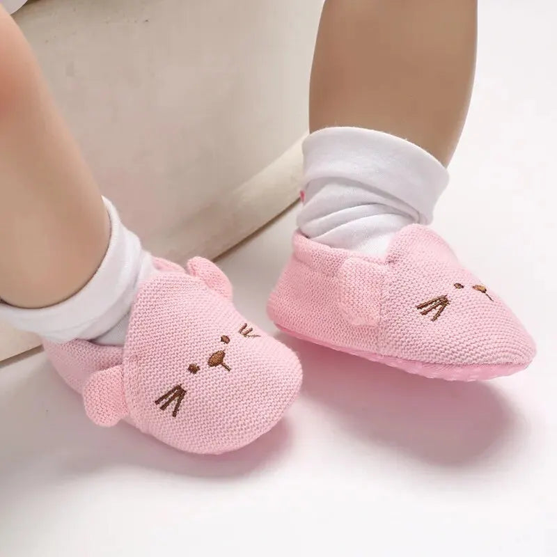 Meckior Baby Slippers Casual Baby Boy Girl Knit Crib Shoes Cartoon Soft Sole Anti-slip Prewalker Reptiles Toddler Baby Shoes