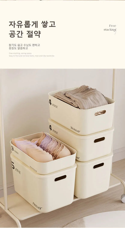 Ins Style Storage Box with Lid Dustproof Cosmetics Clothing Grocery Storage Bedroom Dormitory Storage Box Toy Storage