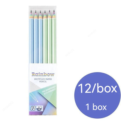 12 Packs Children's rainbow paper HB Pencil Environmentally Friendly Non-toxic Pencils Writing And Painting School Stationery