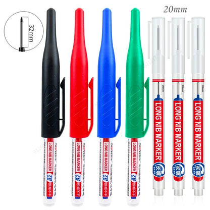 4/5Pcs 20+32mm Deep Hole Marker Pens Bathroom Waterproof Bathroom Woodworking Decoration Multi-purpose Long Head Oil Markers Pen