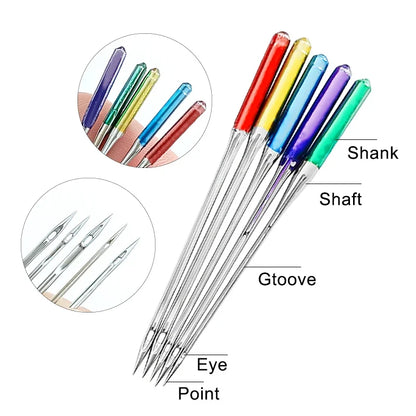 15/6/5Pcs Anti-Jumping Sewing Machine Needle Stretch Fabric Stitch Needles for Singer Brother Janome Home Sewing Machine Tools