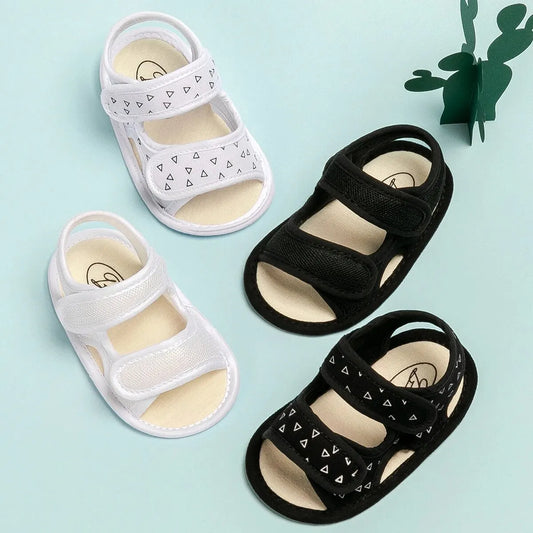 Meckior Summer Baby Flats Canvas Garden Sandals Toddler Sandal Flower Soft Cotton-Padded Anti-Slip Crib Shoes First Walker