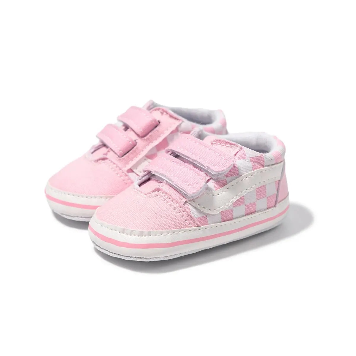 Meckior Baby Boy Girl Shoes Canvas Sneakers Non-slip Rubber Sole Plaid Streaks First Walkers Infant Baby Unisex Casual Shoes