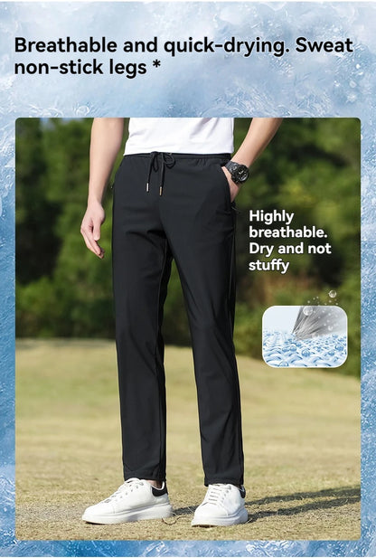 Summer Thin Ice Silk Couple Sports Pants Absorb Sweat Quickly Dry Comfortable and Breathable Men's Casual Sports Pants