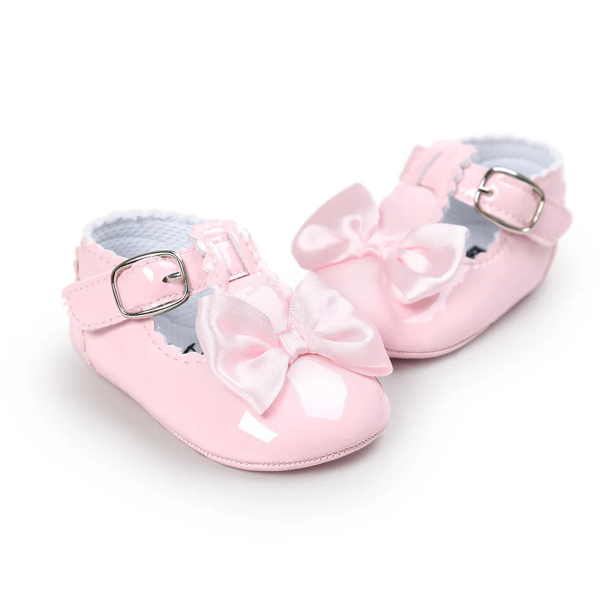 Meckior Baby Girls Shoes Classic Bowknot Rubber Sole Anti-slip PU Girls Dress Shoes First Walker Toddler Crib Baby Shoes