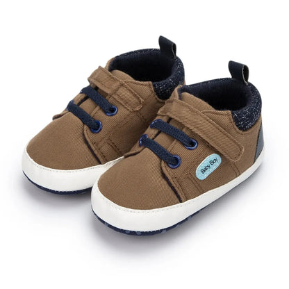 Meckior Baby Casual Canvas Sneakers High Gang Sports Baby Boys Girls Shoes Anti-slip Soft Sole First Walkers Crib Casual Shoes