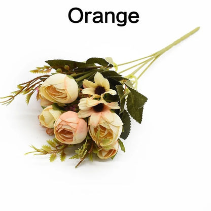 Artificial Flowers Bouquet 13 Heads European Style Peony Silk Flowers High Quality Plastic Flowers Fake Daisy Accessories