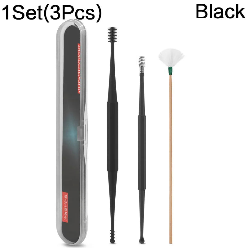 Soft Silicone Ear Pick Double-ended Earpick Ear Wax Curette Remover Ear Cleaner Spoon Spiral Ear Clean Tool