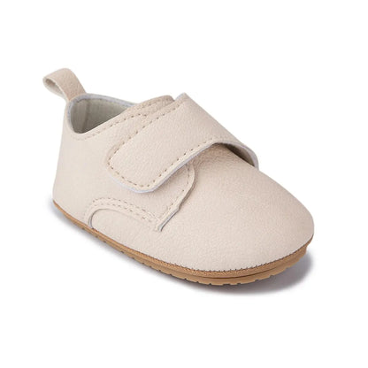 Meckior Baby Boys Girls Shoes Rubber Sole Anti-Slip Classic Pu Leather Toddler Shoes First Walking Flat Lazy Infants Crib Shoes