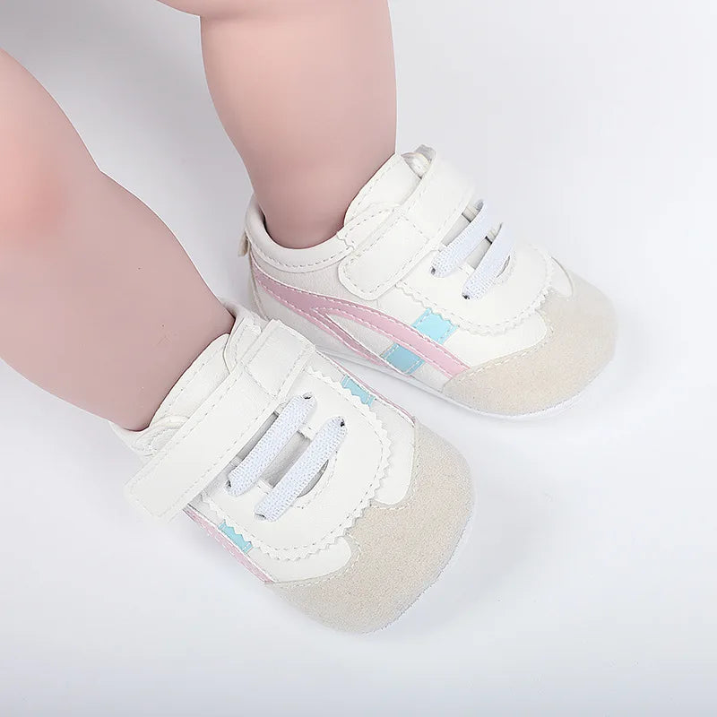 Meckior Colorblocking Unisex Baby Shoes Newborn Baby Hundred Baby Boys Girls Sneakers Anti-slip Rubber Toddler Shoes