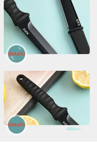 5Cr15Mov Stainless Steel Meat Cleaver Sharp Boning Knife Fishing Accessories Knife with Holster Multifunction Vegetable Peeler