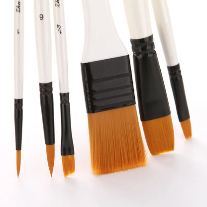 10Pcs/Set Artists Paint Brush Watercolor Wooden Handle Nylon Pointed Hair DIY Oil Acrylic Painting Art Paint Brushes Supplies