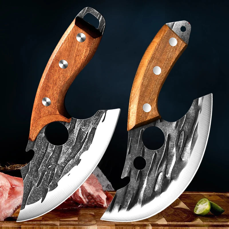 Boning Knives Meat Cleaver Hand Forged Kitchen Knife Wooden Handle Butcher Knife Stainless Steel Cooking Knife Kitchen Gadgets