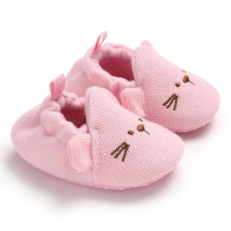 Meckior Baby Slippers Casual Baby Boy Girl Knit Crib Shoes Cartoon Soft Sole Anti-slip Prewalker Reptiles Toddler Baby Shoes