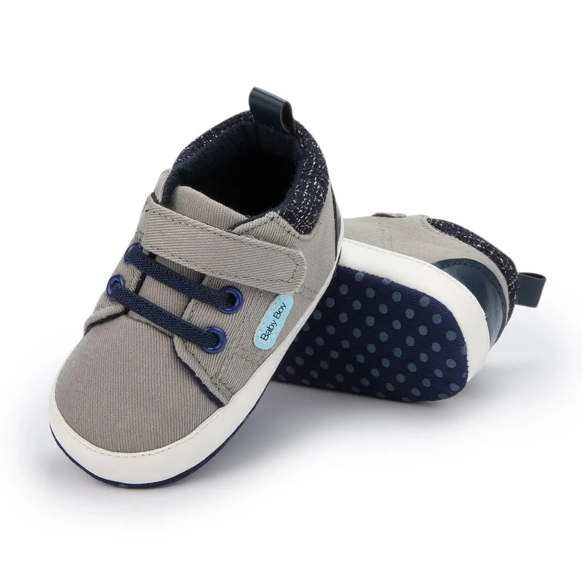 Meckior Baby Casual Canvas Sneakers High Gang Sports Baby Boys Girls Shoes Anti-slip Soft Sole First Walkers Crib Casual Shoes